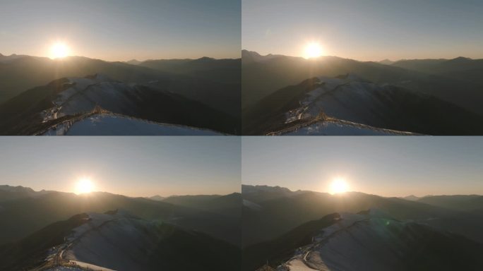 达瓦更扎日出蓝调航拍