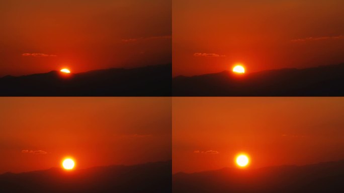 日出群山山顶天空太阳升起朝阳晨曦朝霞唯美