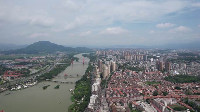 福建漳州城市大景航拍