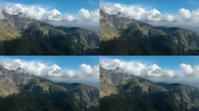 圣盖博山脉崎岖景观的航拍照片