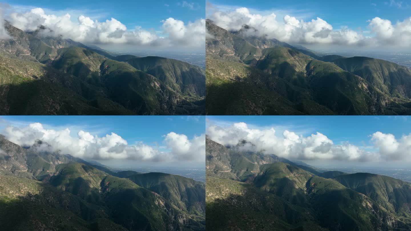 圣盖博山脉崎岖景观的航拍照片