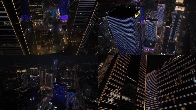 4K航拍杭州未来科技城EFC夜景