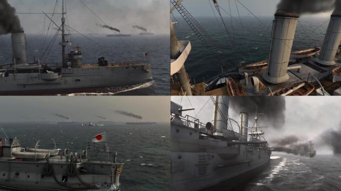 甲午海战日本联合舰队北洋水师舰队开战炮击