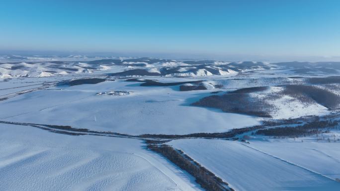 大兴安岭冬季雪景山峦起伏雪岭逶迤 (3)