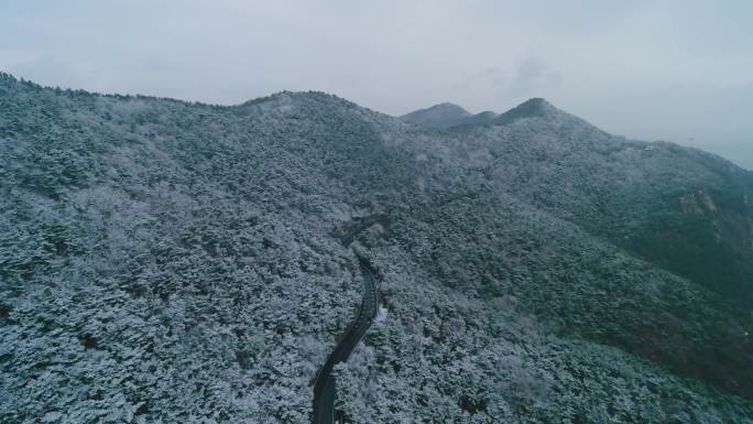 航拍大连雪景