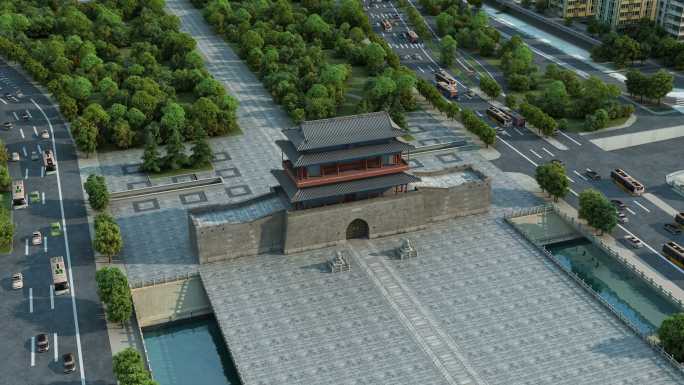 北京中轴线永定门正阳门箭楼鸟瞰航拍