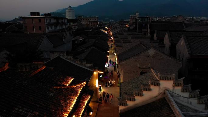 临海市紫阳古街，夜景