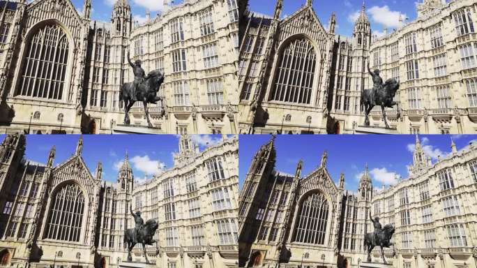 威斯敏斯特宫前的伦敦狮心王理查雕像