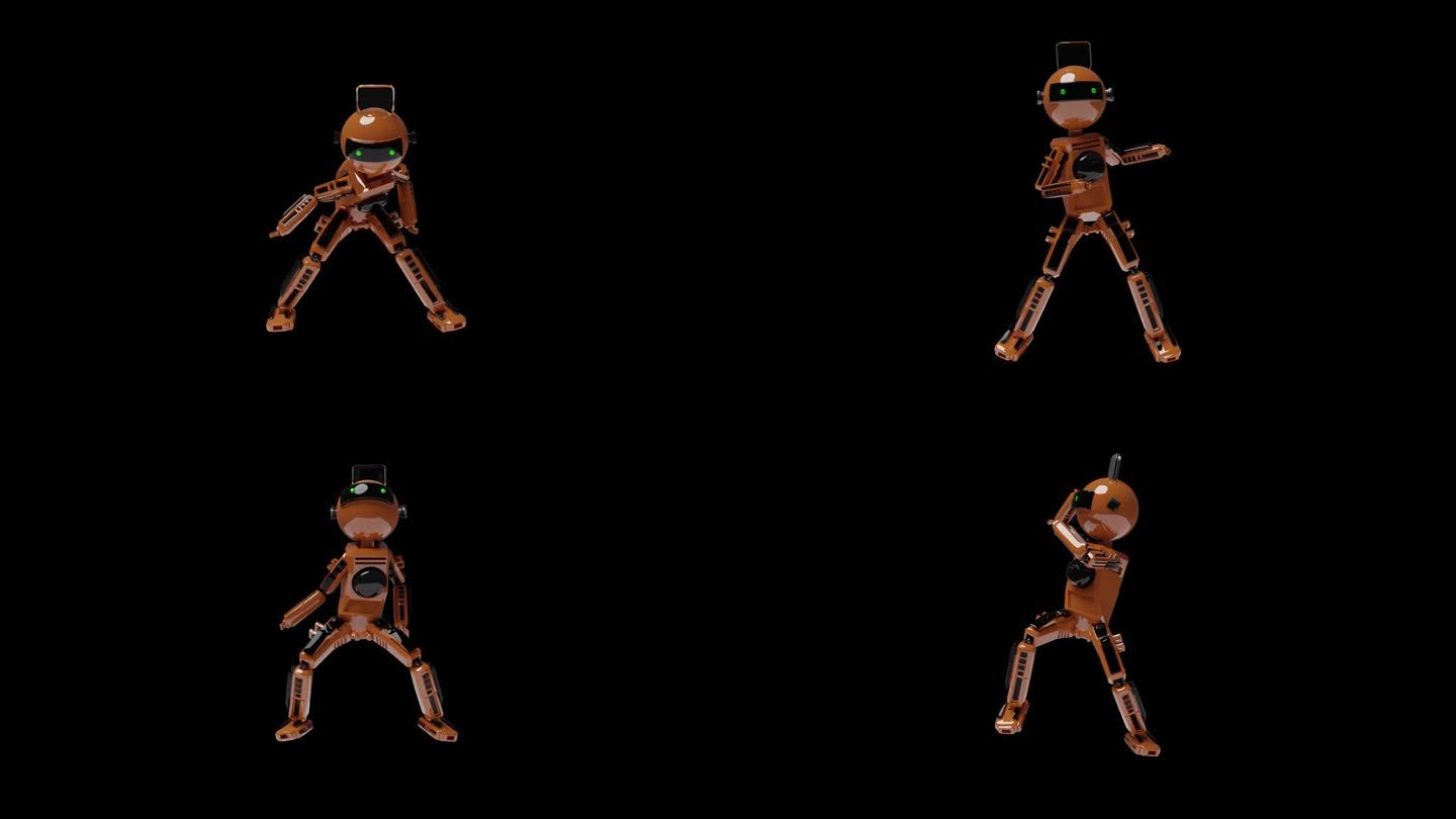 机器人跳舞的透明背景上推动的背景