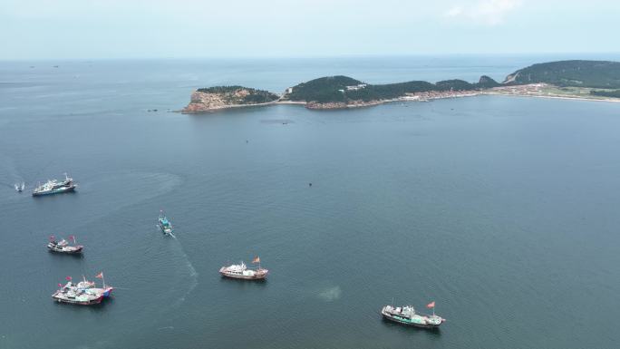 威海海湾 渔船集合 成山头 马兰湾