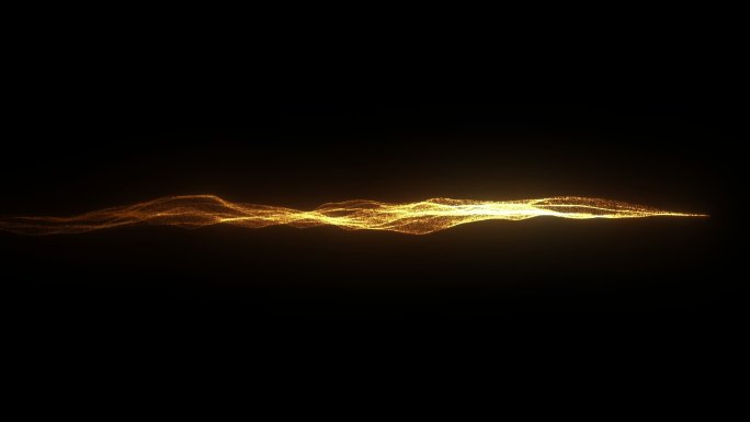 金色粒子流动光带丝绸线条