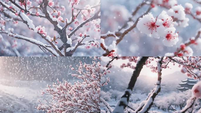 雪梅 梅花 雪景