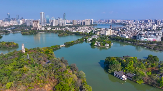 4K航拍广东省惠州西湖风景区10