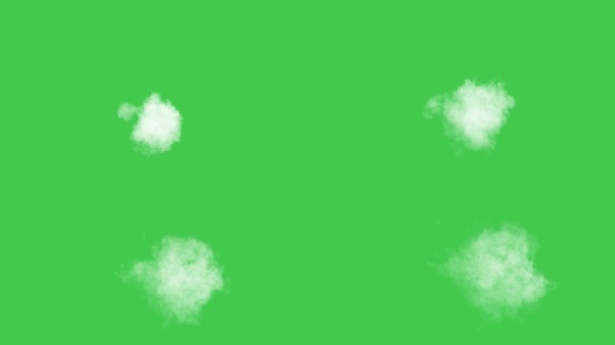 白烟踪迹孤立在绿色屏幕背景。4K