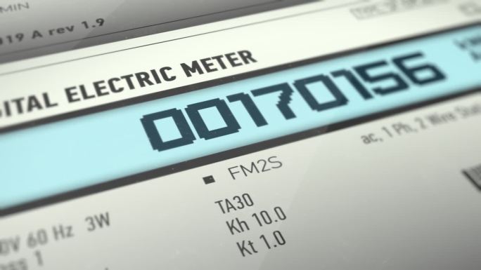 数字电表显示计算能源消耗，水电费