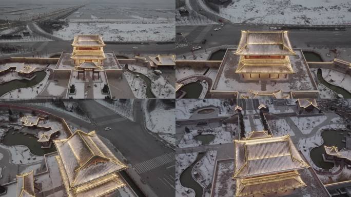 运城盐湖池神庙雪景