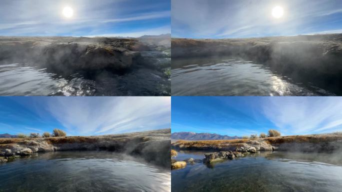 加州猛犸湖温泉蒸汽蓝天