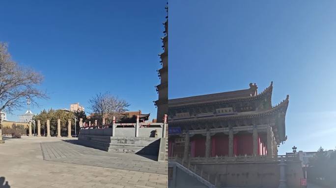 晴空万里 清净的寺庙  罗什寺