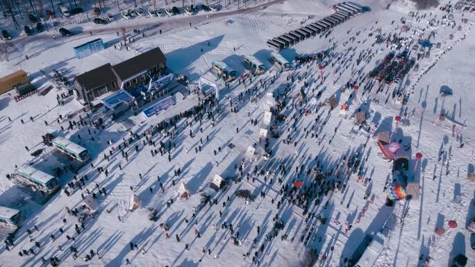 祖国风光阿尔山冰雪节开幕航拍
