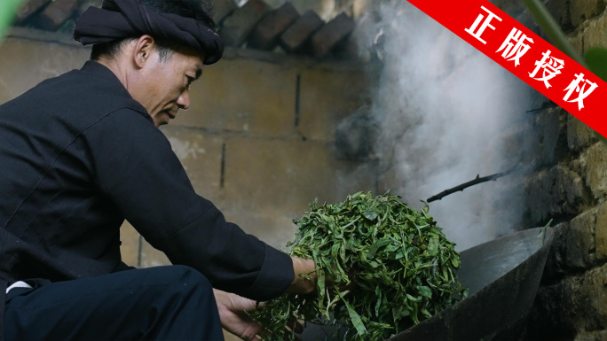 民族乡村传统工艺炒茶