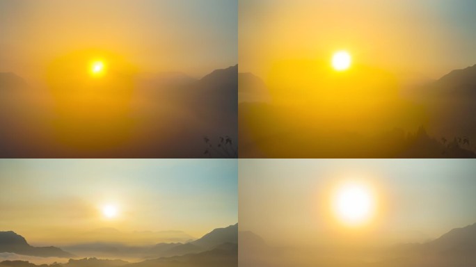 日出云海山脉延时摄影