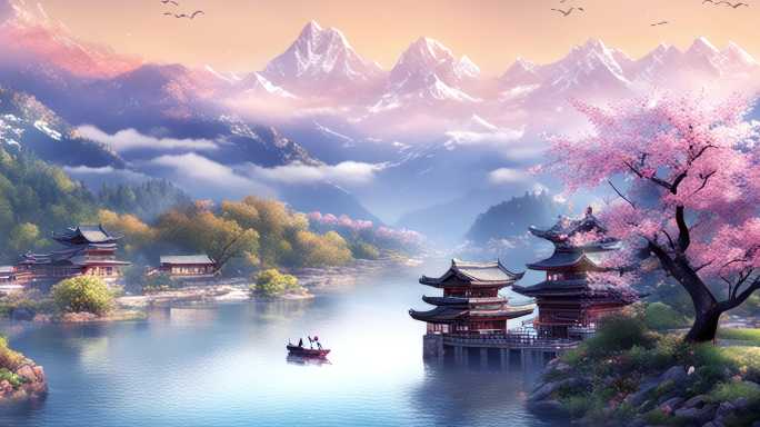 宽屏桃花源背景 L