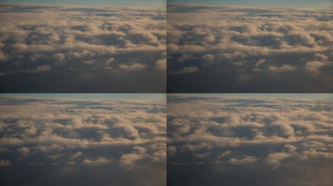 蓝天白云，白天从飞机舷窗看出去