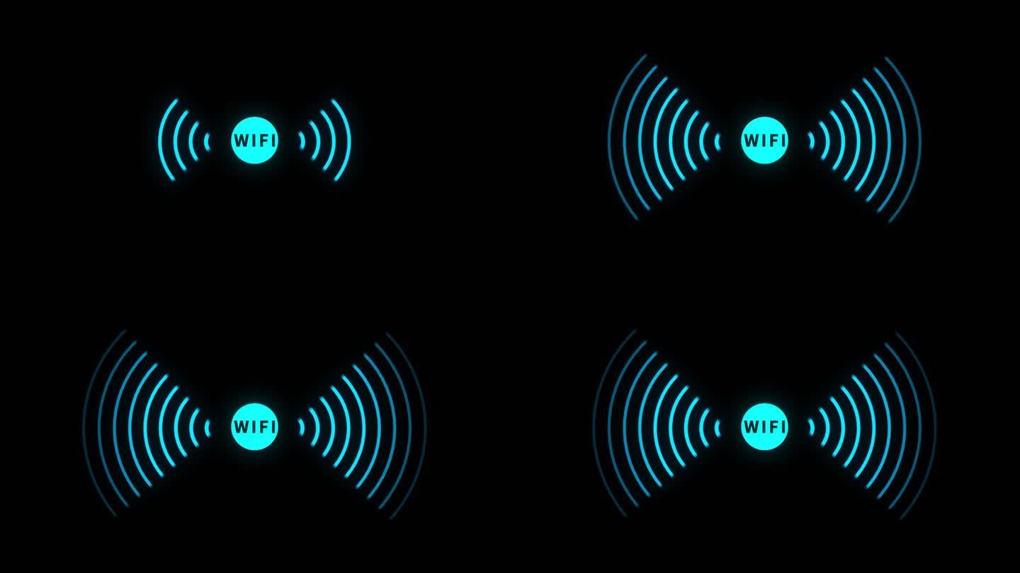 无线电wifi信号局域网路由器图标动画
