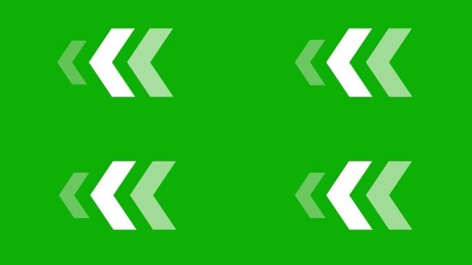 绿色背景上的左箭头方向标志。