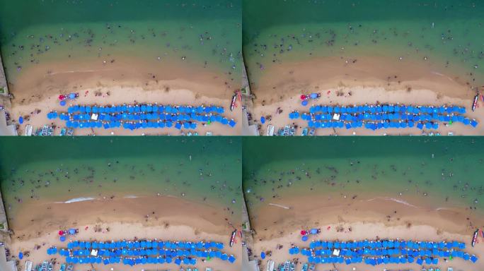 中心海滩视图:无人机视频捕捉普拉亚特拉科帕诺查在阿卡普尔科中部