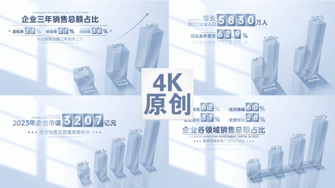 高级数据 柱状图高级数据 业务增长数据图