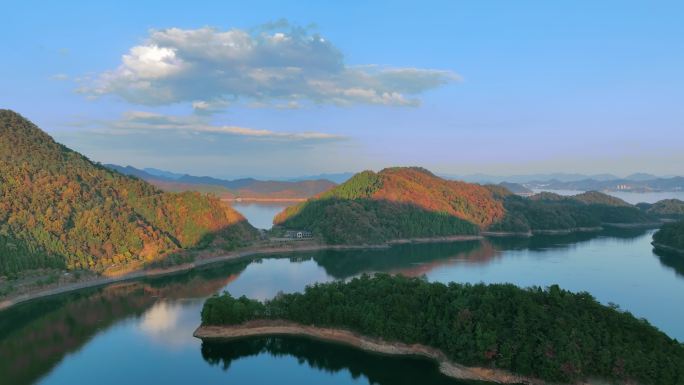 杭州千岛湖唯美夕阳余晖航拍合辑