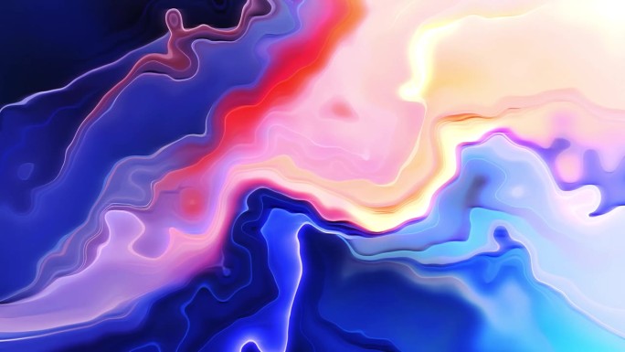 4k彩色在抽象技术背景上迷人的移动波浪动画