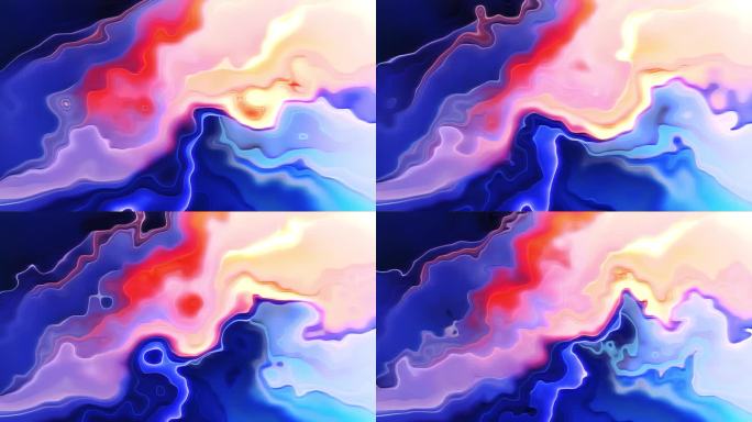 4k彩色在抽象技术背景上迷人的移动波浪动画
