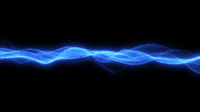 蓝色粒子波浪线科技线元素线条