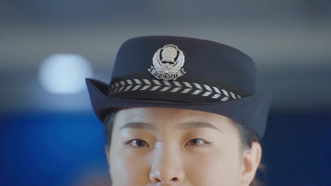 4K女警察整理衣帽 警帽 女警察