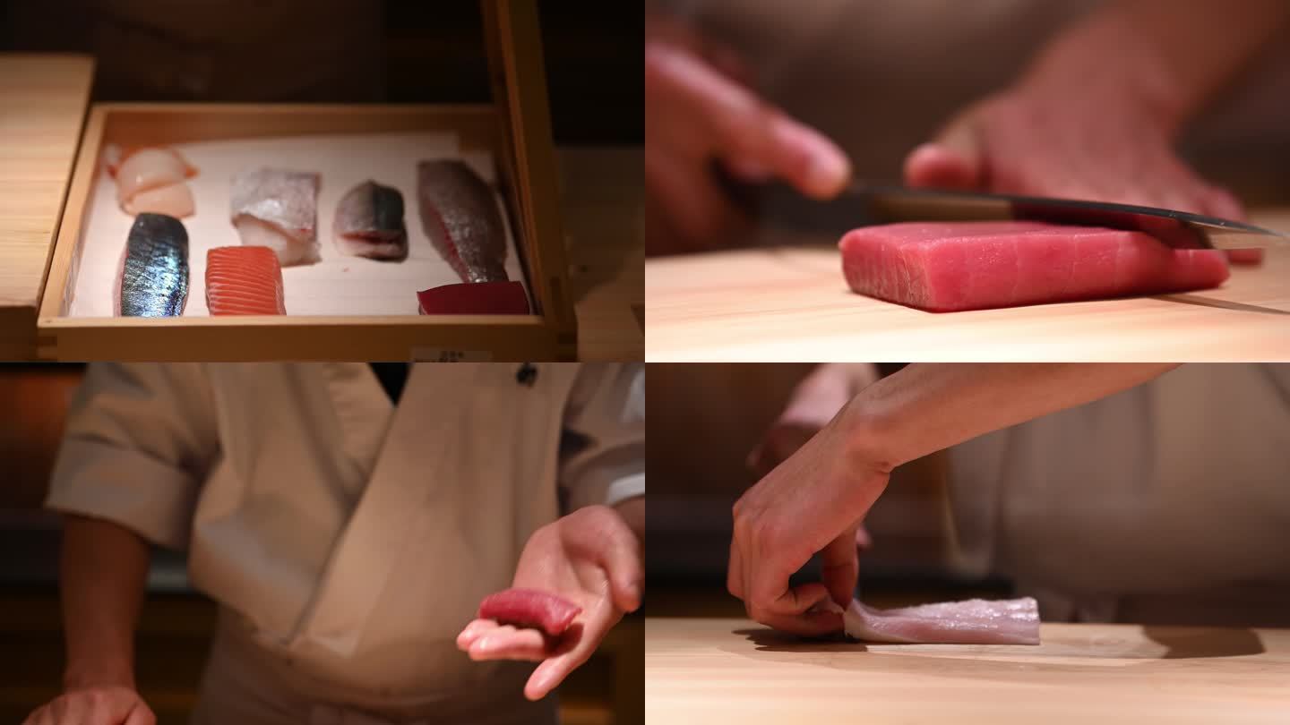 日料三文鱼刺身寿司美食制作