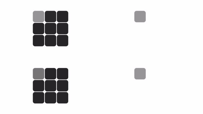 立方体出现和消失的黑白加载动画