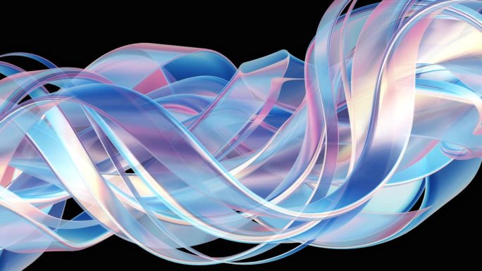 抽象曲线螺旋玻璃材料波动动画