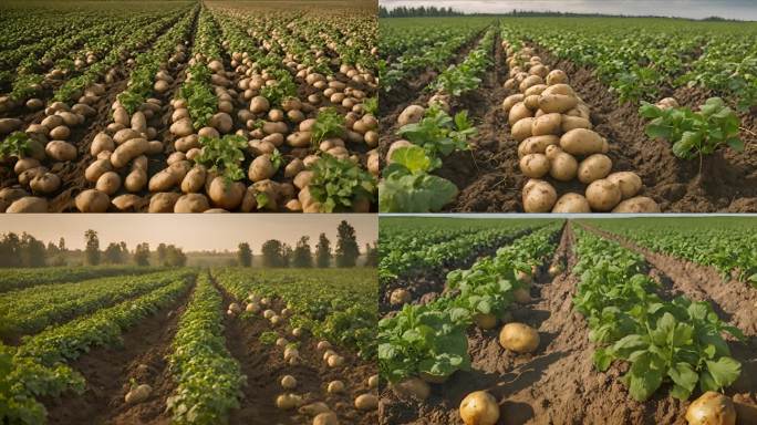 土地里的土豆丰收