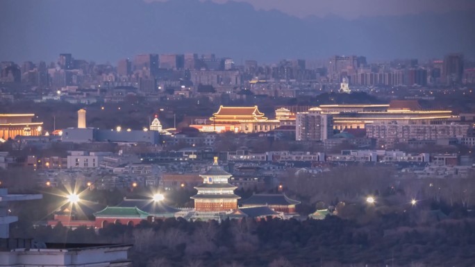 北京天坛祈年殿日转夜亮灯延时