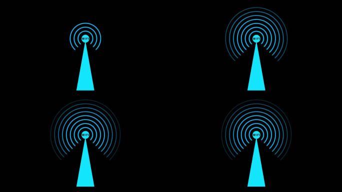 无线电wifi信号局域网路由器图标动画