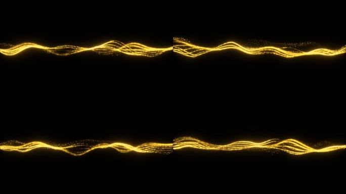 金色粒子波浪线条科技线元素线条