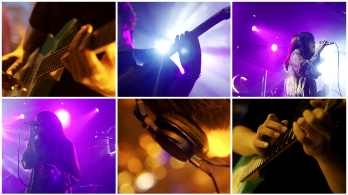 酒吧乐队电影感光影素材