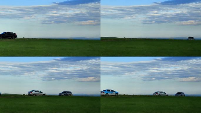草原上驶过的汽车