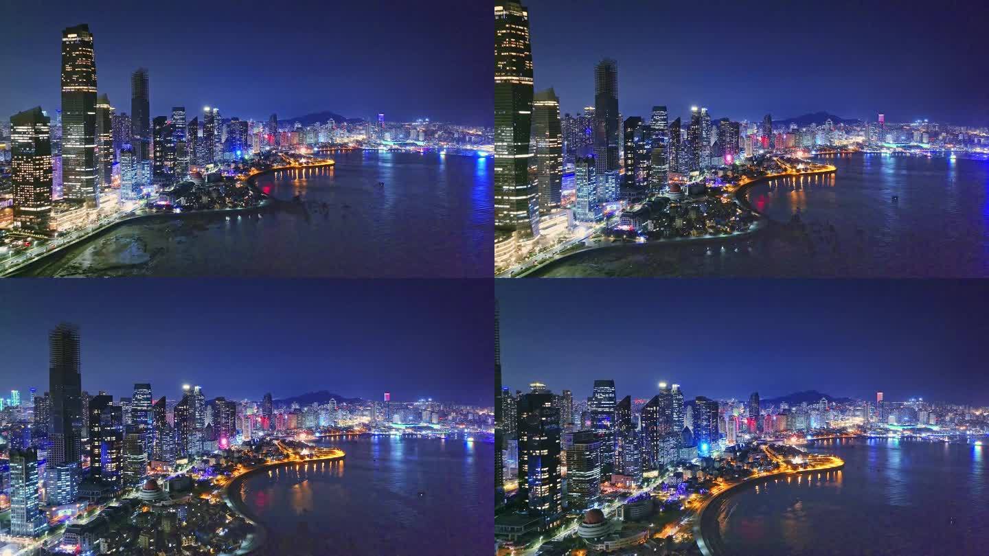 青岛浮山湾夜景航拍