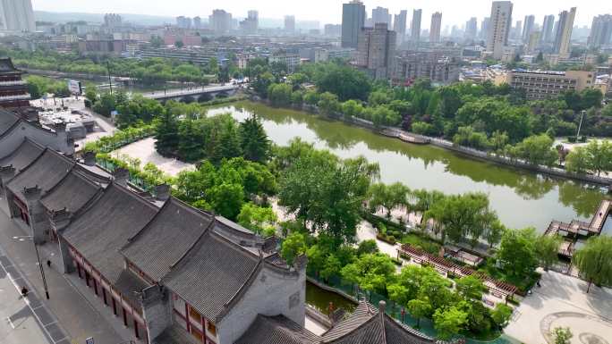 陕西渭南城市航拍4K大景