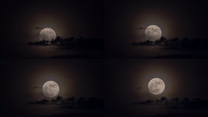 【正版原创】圆月月亮月升延时空镜视频