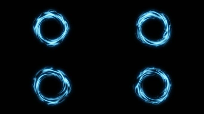 蓝色黑洞光环传送门隧道循环