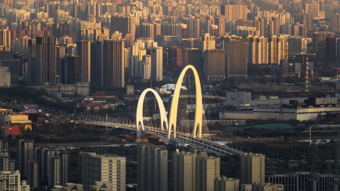 北京长安街新首钢大桥日转夜延时摄影